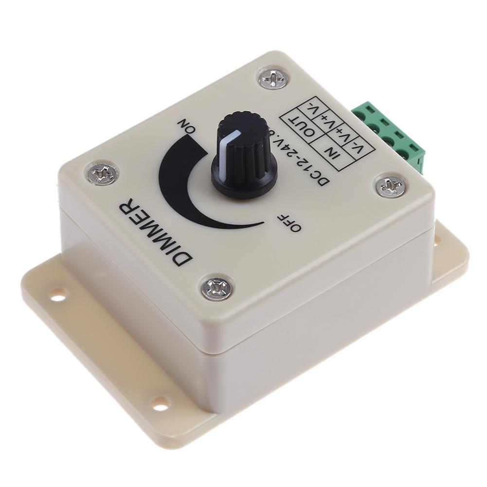 Regulador de intensidad LED de 12-24V 8A, controlador de brillo ajustable de un solo Color, controlador de tira de lámpara, fuente de alimentación, controlador de luz para el hogar