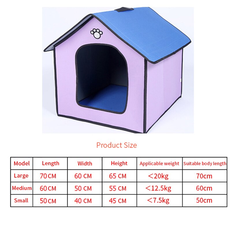 Portable Pet Dog House Foldable Dogs Room Outdoor Waterproof Soft Removable Kennel Nest For Dogs Cats Small Animals Pet Products