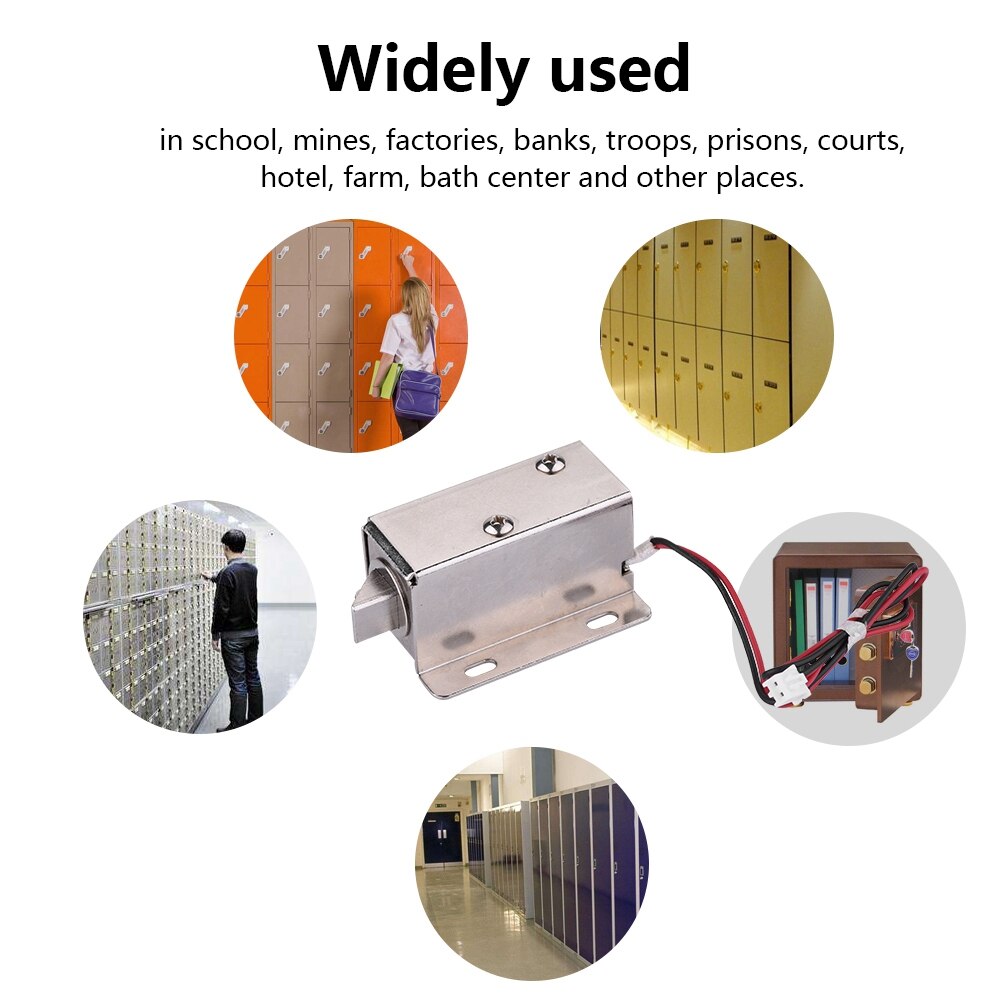 DC12V Magnetic Lock Solenoid Electromagnetic Electric Door Lock Access Control for Door Cabinet Drawer with Low Power Hardware