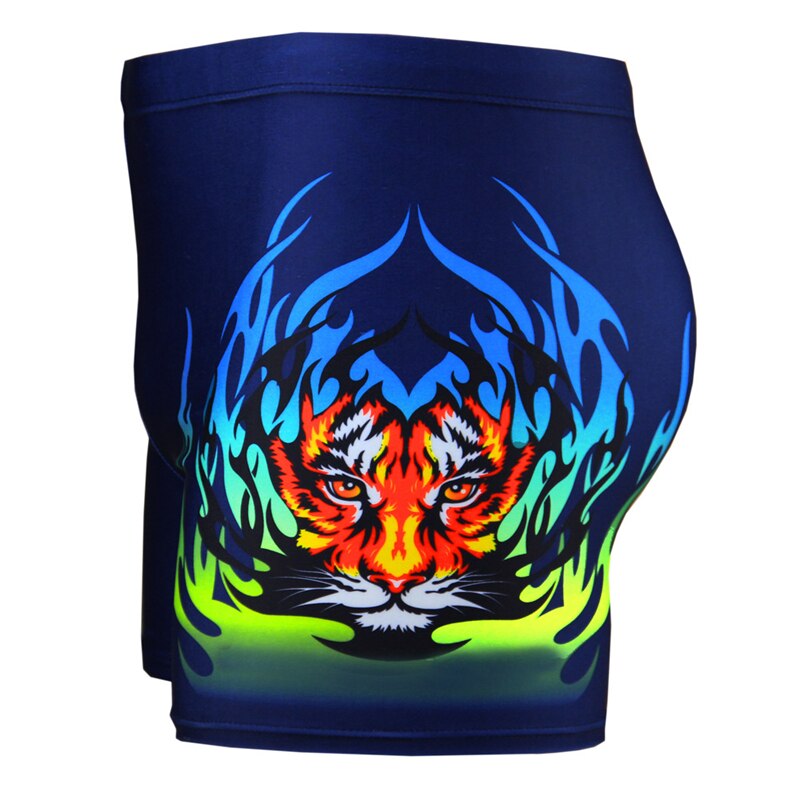 Mænd tiger mønster badetøj shorts sommer solid 3 farve svømmesport badebukser plus size strand trusser