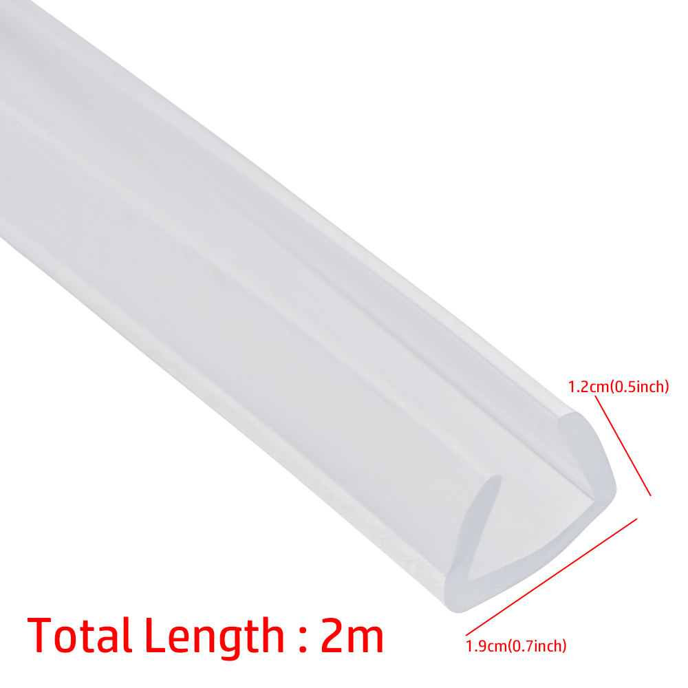 2 Meter U-Kanaal Rubberen Rand Afdichtstrip Douche Deur Glas Afdichting Tape Rand Guard Tochtstrip Meerdere Maat: zwart en wit