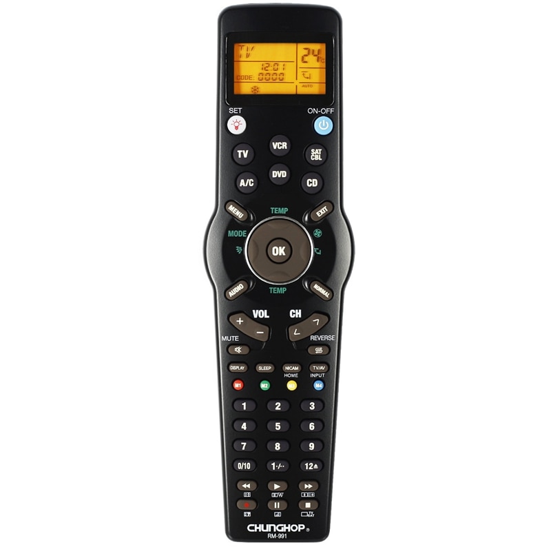 CHUNGHOP RM991 Smart Universal Remote Control Multifunctional Learning Remote Control for TV/TXT,DVD CD,VCR,SAT/CABLE and A/: Default Title