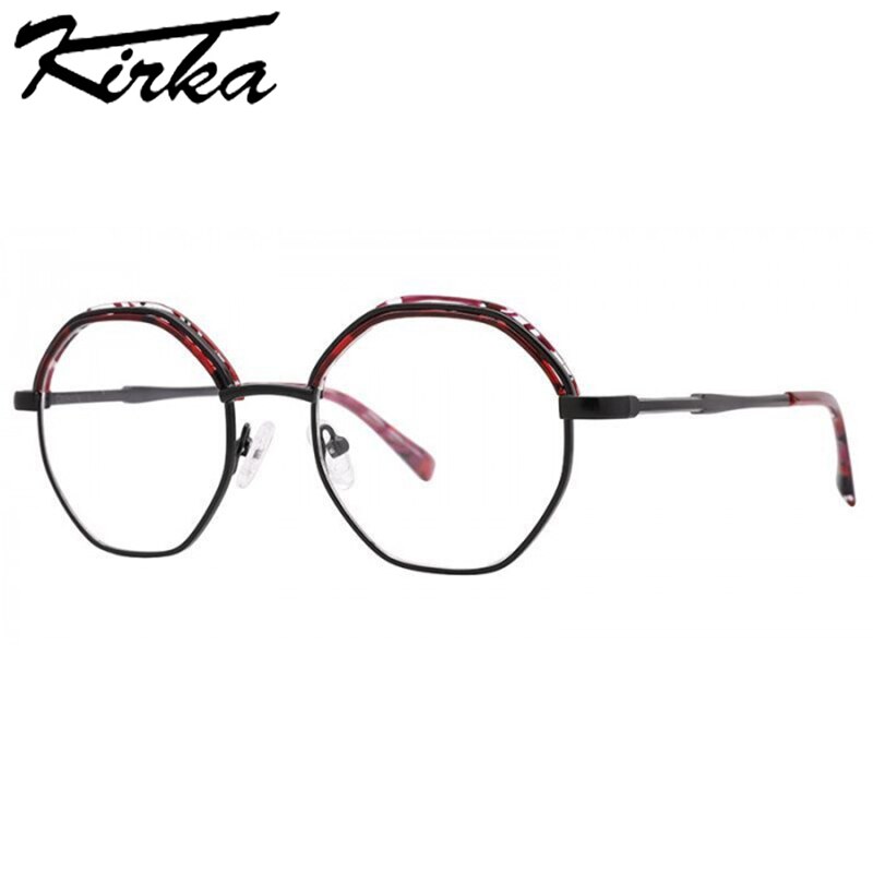 Kirka Runde Brille Rahmen handgefertigt Brillen Männer Jahrgang Frau Metall Gläser Computer Optik Frauen Photochrome Brillen Rahmen