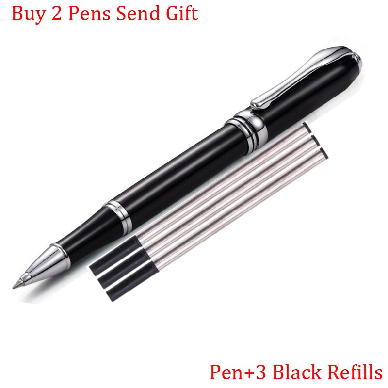 Classic Full Metal Luxury Ink Fountain Pen Office Signature Writing Pen Buy 2 Send: Pen 3 Black Refills