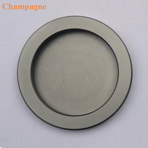 Poignée ronde ronde en aluminium pour porte coulissante en verre, or noir mat, 4 pièces: Beige