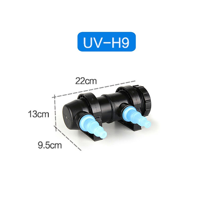 JEBO-Lámpara esterilizadora UV, limpiador de agua ligero para acuario, estanque y pecera, 220-240V, H5/H7/H9/H11/H13/H18/H24/H36, 5-36W: 9W