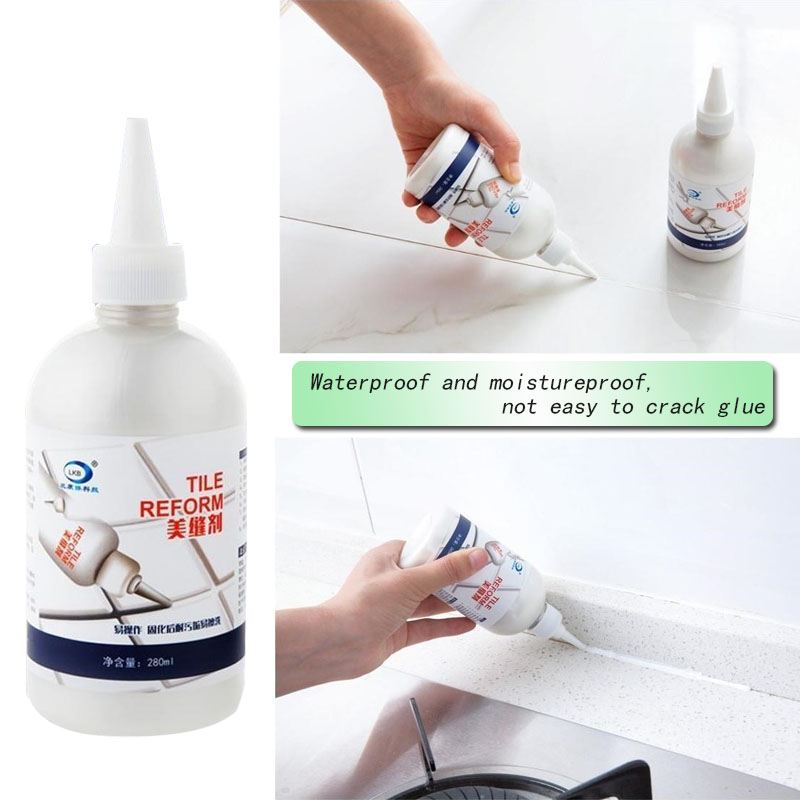280ml Tile Repair Glue Refill Agent Epoxy Waterproof Grout Sealant for Floor Seam Gap Repair Mouldproof Restore Tile Grout Lines