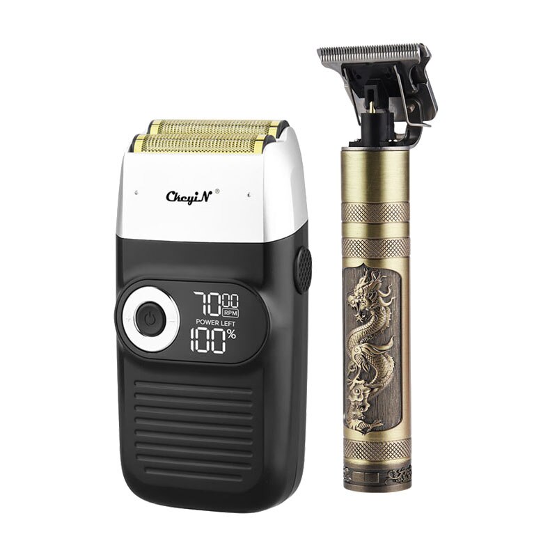 Tondeuse à cheveux professionnelle + tondeuse à cheveux de nez + rasoir électrique rasoir sans fil tondeuse à barbe Rechargeable finition coupe de cheveux Machine: 3