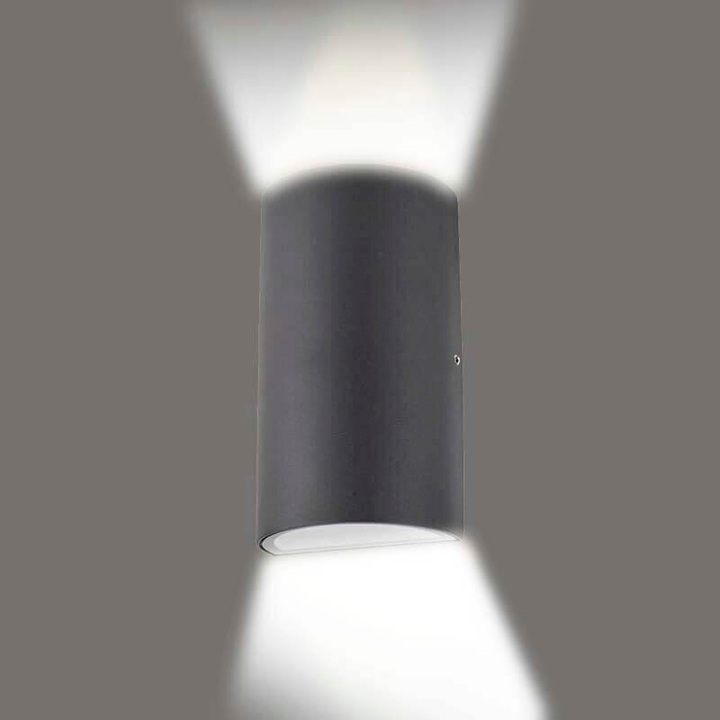 6w moderne stil sort halvcirkel lang led vandtæt væglampe, der kan installeres indendørs og udendørs