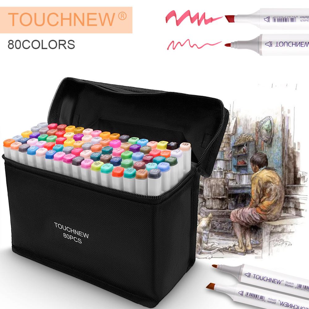 Pędzelek robić zdobień markery Sztuka kieszonkowe dzieci Touchnew 4/30/40/60/80/168 kolory Manga rysunek zestaw markerów robić szkicowania alkoholu