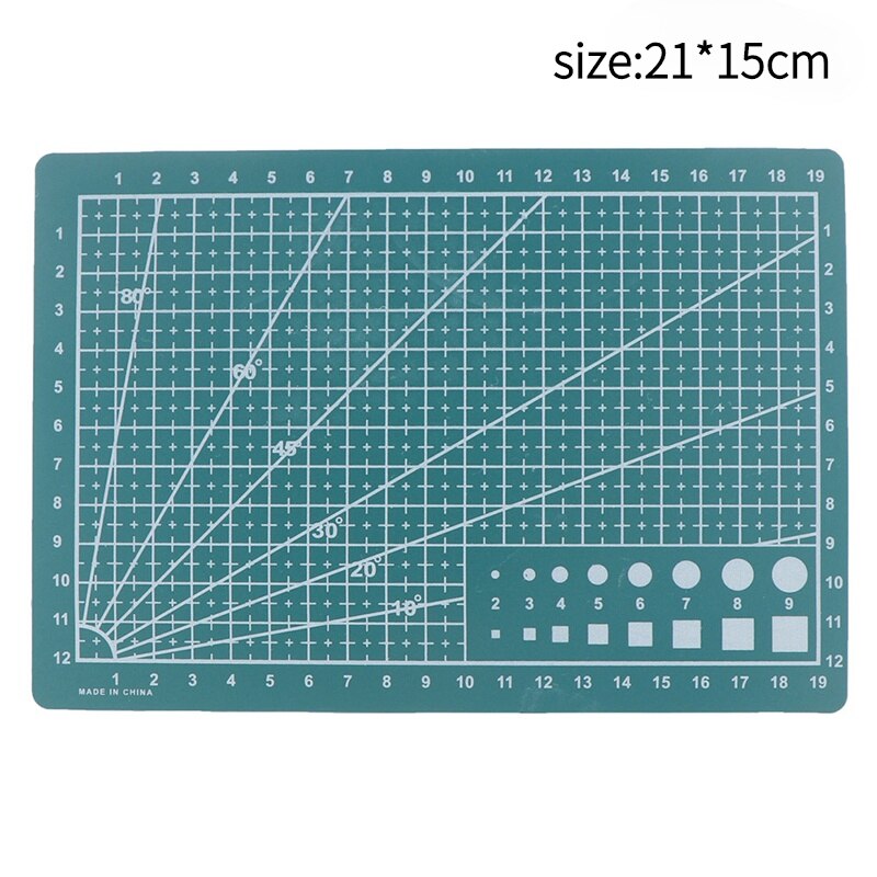 A4 A5 PP Double-sided Grid Lines Cutting Board Mat Self-healing Cutting Pad DIY 30*22cm(A4)/21*15cm(A5): A5 Green