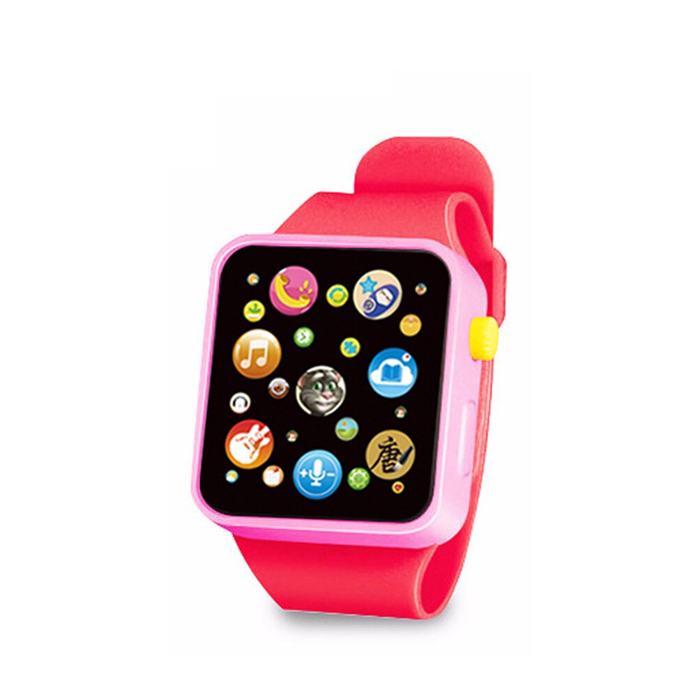 Neue 6-farbe Multi-funktion Touch Puzzle Simulation Spielzeug Uhr Kleinkind Kleinkind Kunststoff Digitale Uhr Analog Smart Uhr educationa: Red and pink