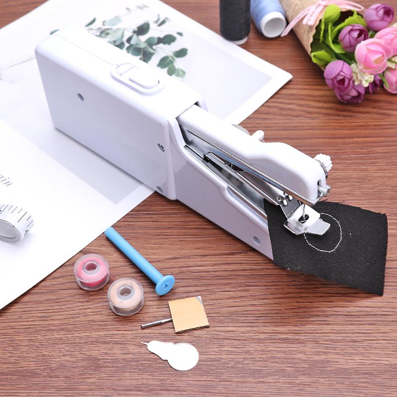 Mini Portable Electric Handheld Sewing Machine Stitch Sew Needlework Cordless Clothes Fabrics Electric Sewing Machine Stitch Set