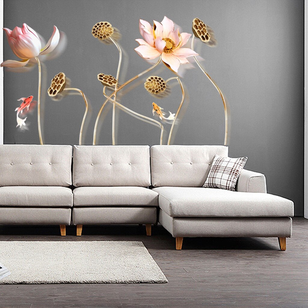 I lager väggklistermärken blommor tryck bakgrund självhäftande sovrum 3d klistermärken klistermärken зеркальные наклейки#gh