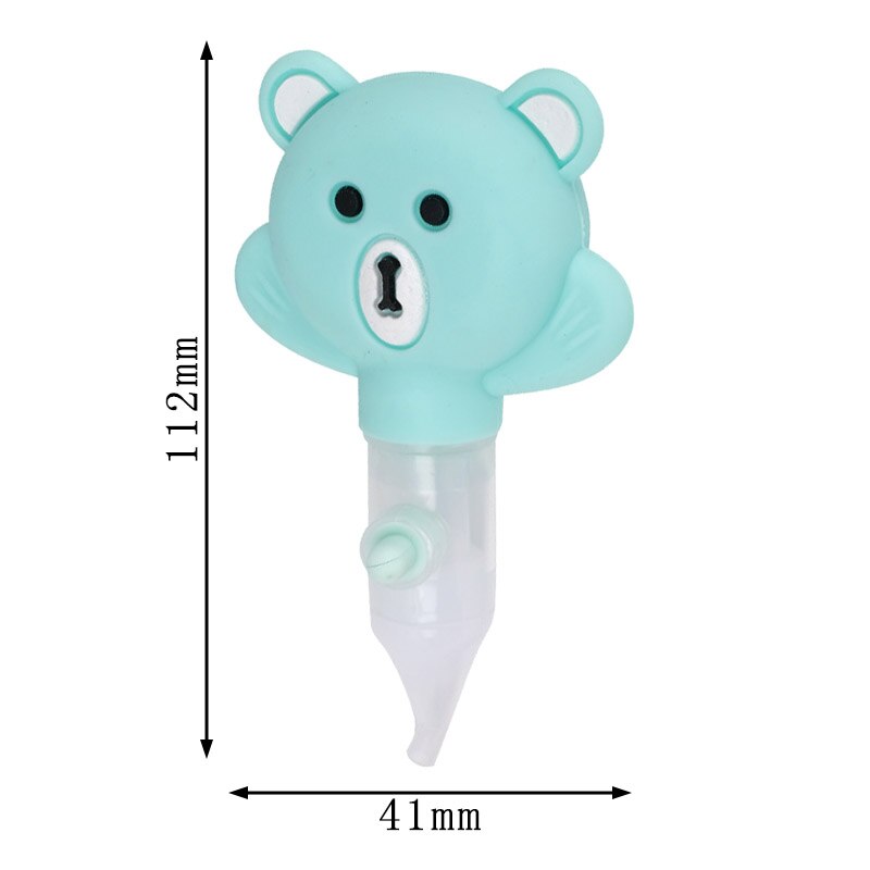 Aspirador de nariz para bebés recién nacidos niños, limpiador de nariz infantil con ventosa antireflujo, limpiador de punta suave con dibujo de oso, cuidado del bebé: green