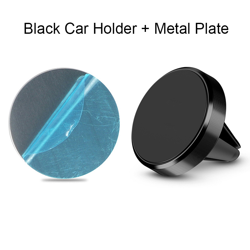 Magnetische Ronde Telefoon Houder In Auto Krachtige Magneet Adsorptie Stand Auto Magnetische Houder Voor Telefoon Voor Iphone 13 Pro Samsung: Black