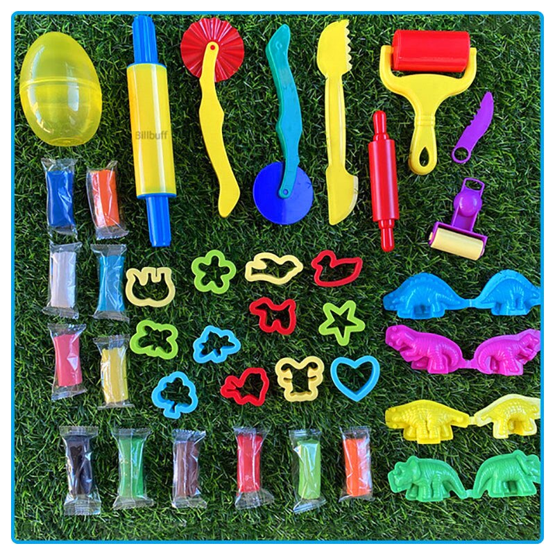 DIY Slimes Play Dough Tools Accessories Plasticine Dinosaur Animal Model Clay Kits Soft Clay Cut Sets Toys for Children