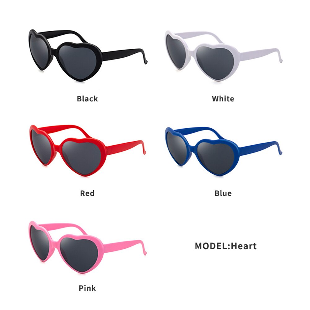 Love Heart Shaped Effect Glasses Watch The Lights Change To Heart Shape At Night Diffraction Glasses Women Sunglasse