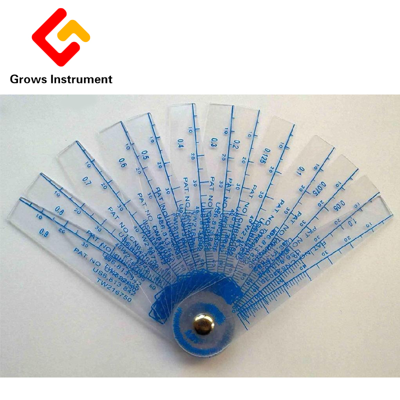 13 Blades Metric Feeler Gauges Thickness Gap Metric Filler Feeler Gauge Metric Measurement 0.05 to 1mm Plastic Measuring Tools