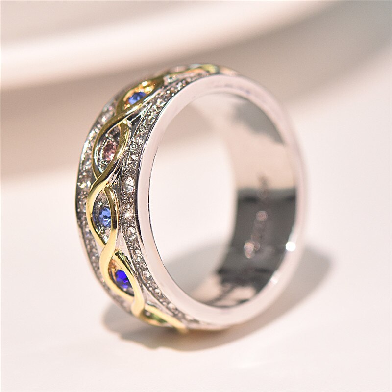 Summer Colorful ring 925 Sterling silver Bijou AAAAA Cz Stone Statement Party Wedding Band Rings for women men Family Jewelry