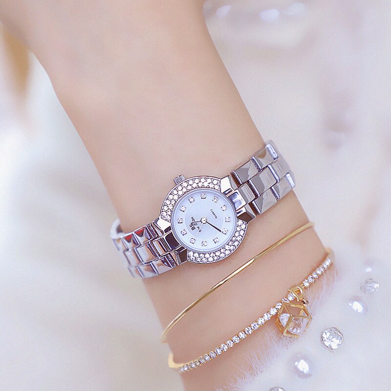 Women Luxury Brand Watch Dress Silver Gold Women Wrist Watch Quartz Diamond Ladies Watches Female Clock Bayan Kol Saati