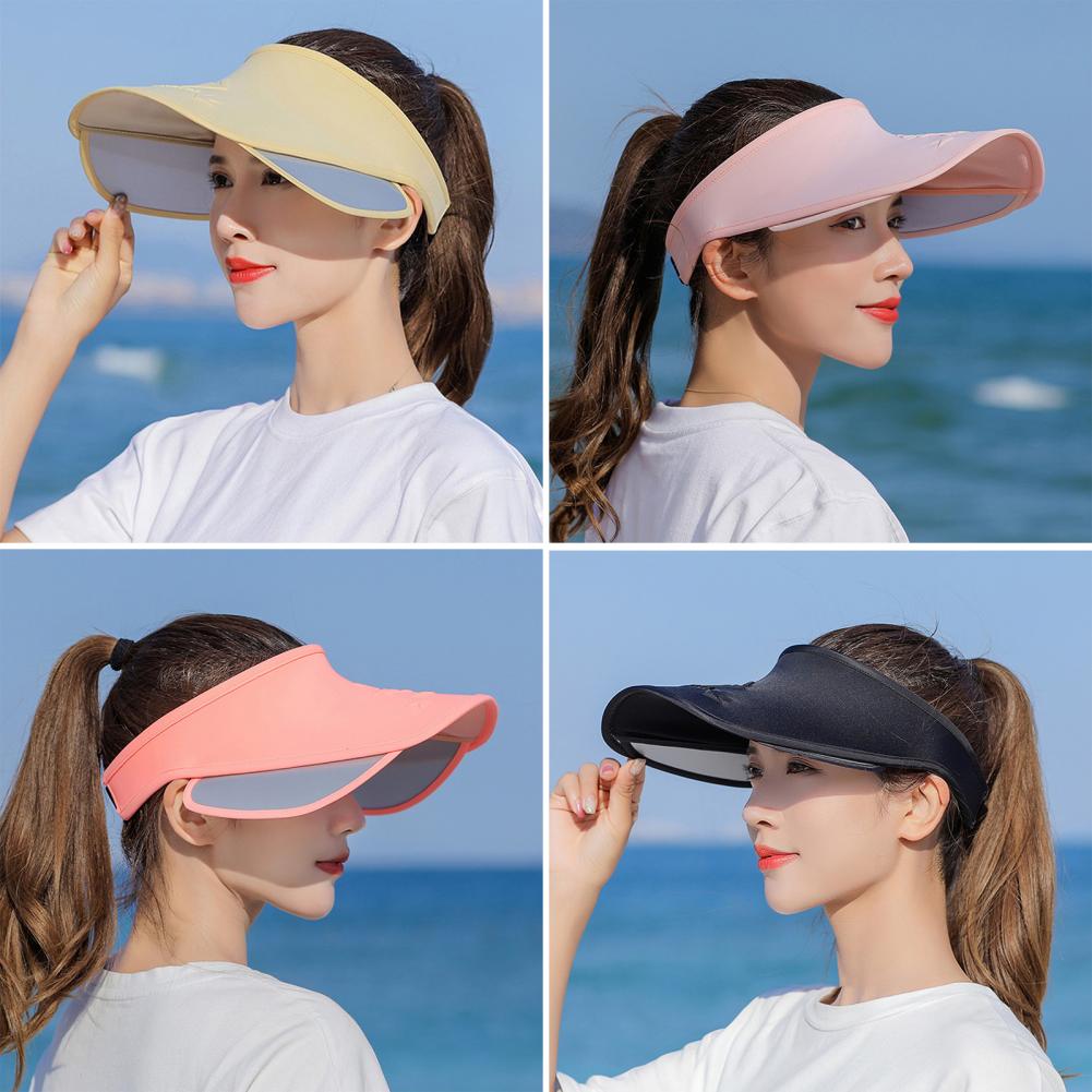 Outdoor Summer Hat Sunscreen Breathable Free Size Empty Cap Sun Hat Retractable Anti-Ultraviolet Hollow Top Hat With Large Brim