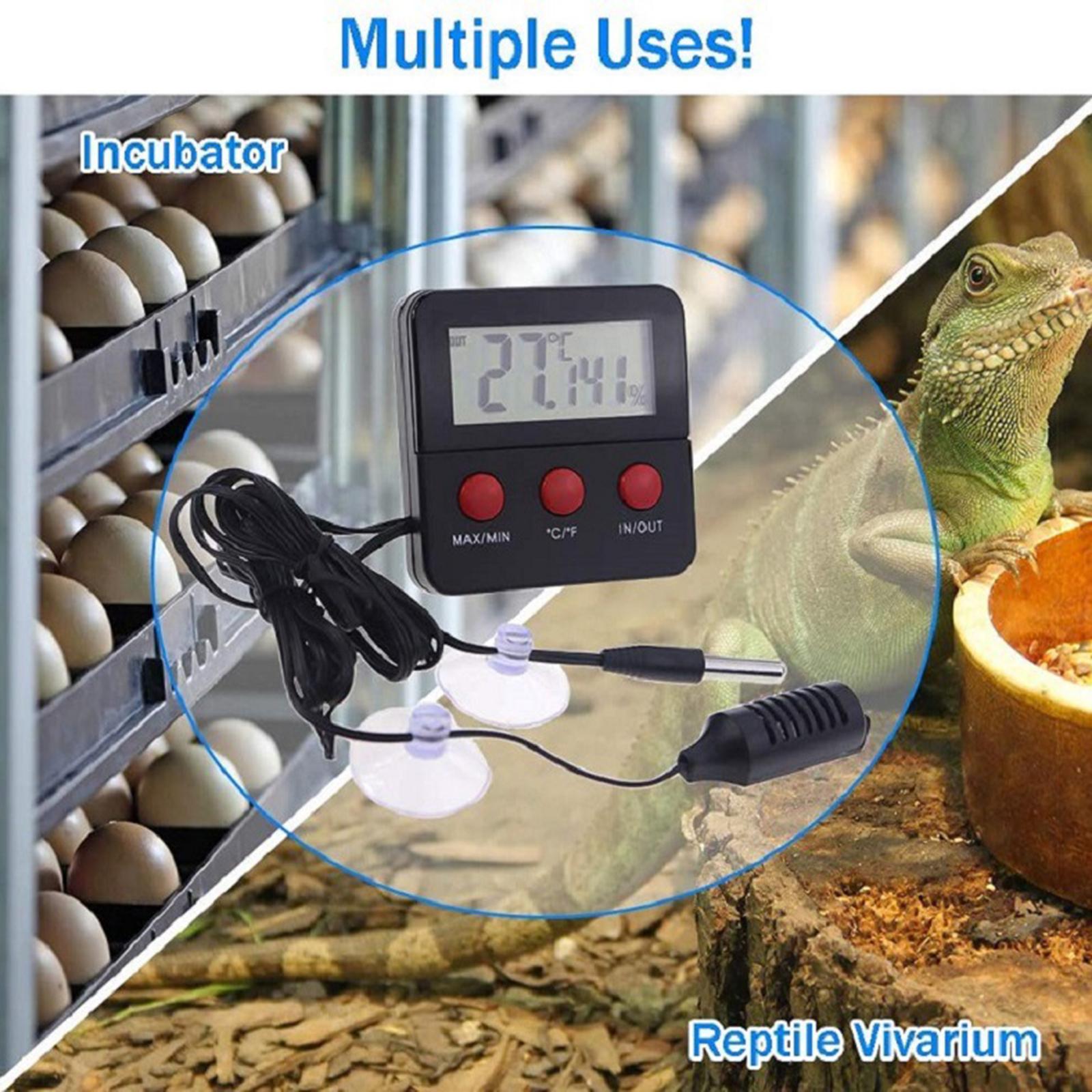 Thermomètre numérique pour Reptile et lézard, avec sonde et hygromètre pour Aquarium