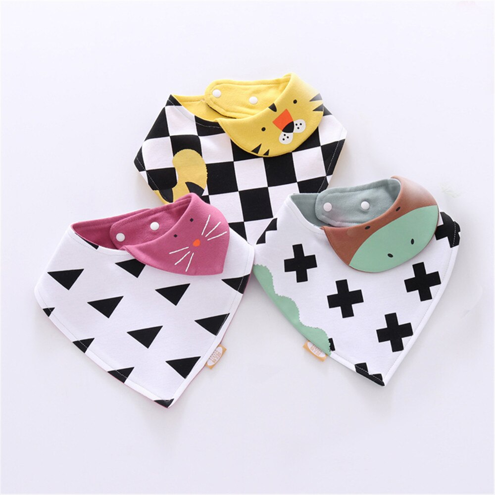Babadores do bebê para o menino menina bandana bib arroto pano triângulo animal algodão raposa material do bebê cachecol refeição arroto acessórios do bebê