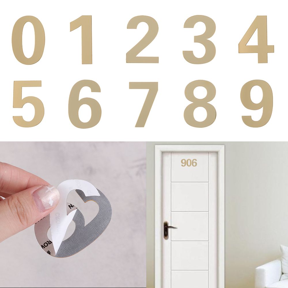 Self-adhesive Hotel Home Sticker Address Acrylic House Drawer Sign Door Numeral Plaque Door Plate Number Gate Digits