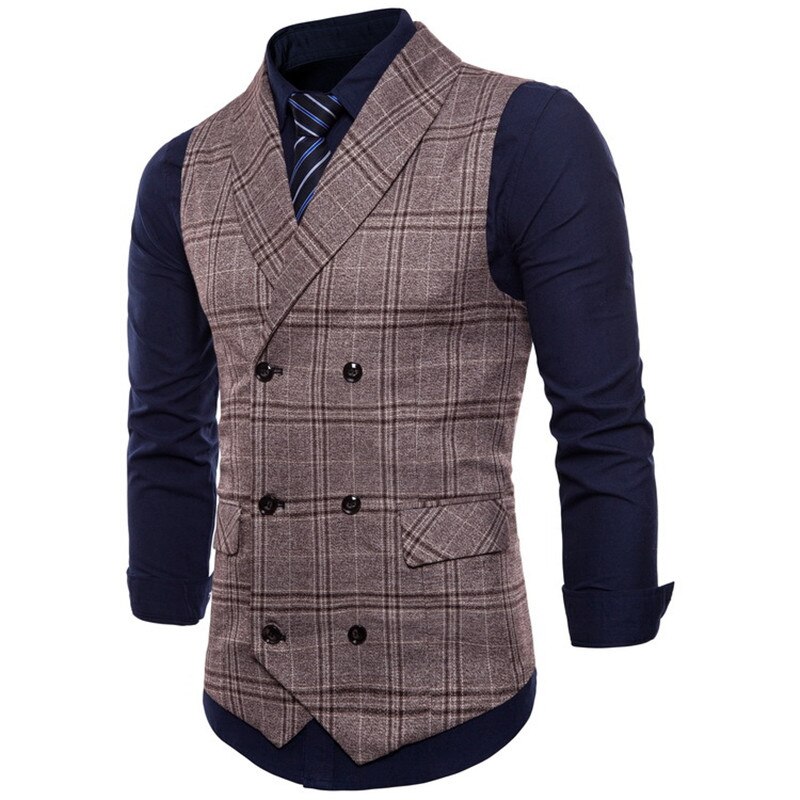 Dress Vests For Men Slim Fit Mens Suit Vest Male Waistcoat Gilet Homme Casual Sleeveless Formal Business Jacket