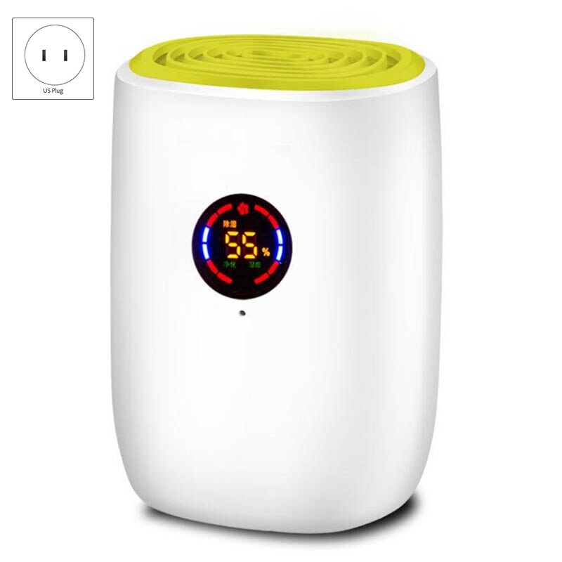 Small Dehumidifier for Home Bedroom Living Room Office Mini Dehumidifier with LCD Sn-US Plug