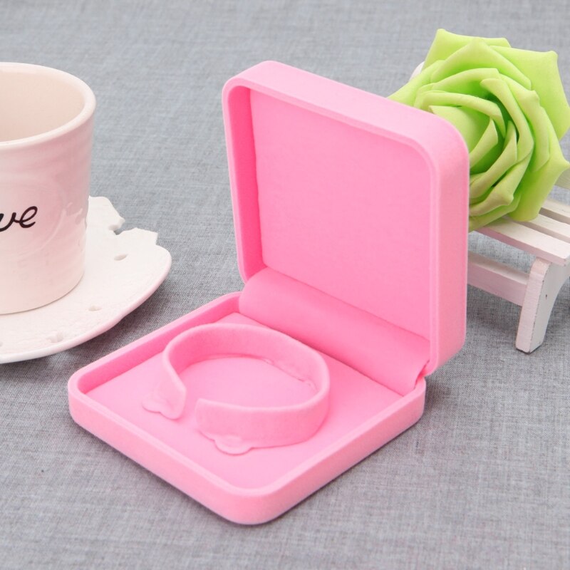 1Pcs Jewelry Box necklace bracelet Ring Storage Box Organizer Display Case Lovely pink girls