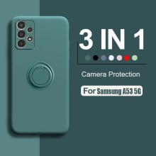 Custodia in silicone quadrata originale per Samsung Galaxy A53 5G Cover posteriore protettiva per fotocamera su Samsung A53 a 53 custodia con anello magnetico