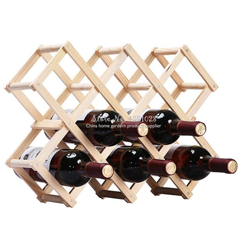 Home wood folding wine rack wine rack 3/6/10 bottle folding wine rack
