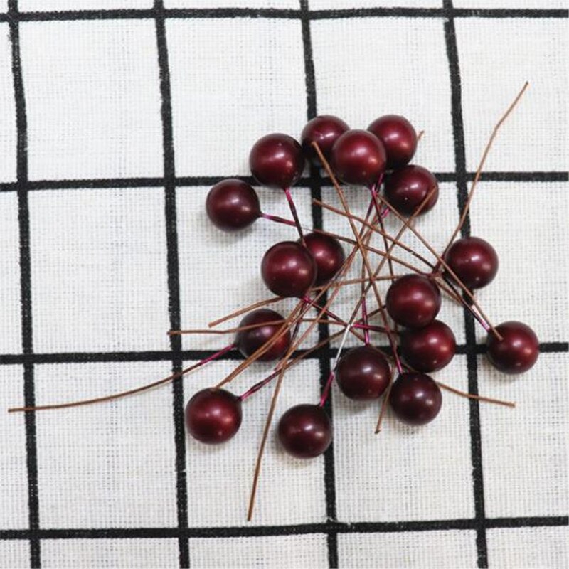 200P Artificial Single Stem Berry 2.76" Length Foam Berries for DIY Home Wedding Box Accessorie Christmas Party Decorative