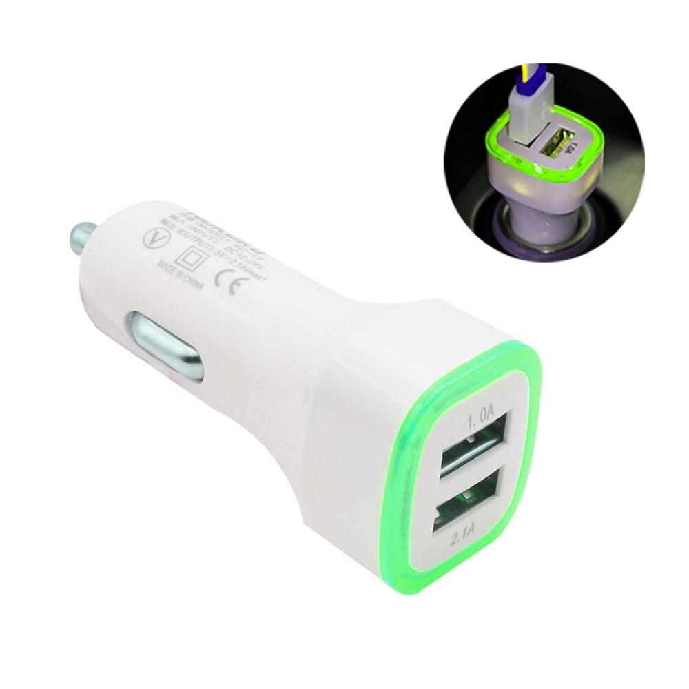 Universal LED Dual USB 2.1A+1.0A Car Charger 2 Port Adapter Cigarette Socket Lighter Mini Mobilephone Car Charger For Cell Phone