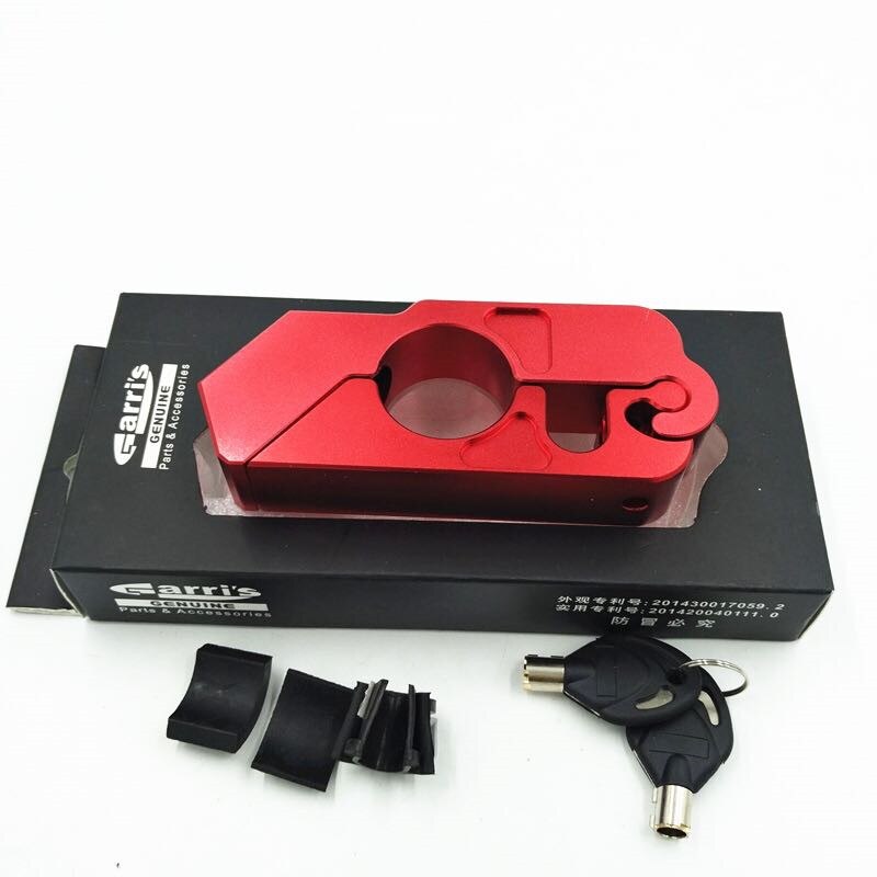 Universal Motorcycle Handle Throttle Grip Security Lock with 2 Keys to Secure a Bike, Scooter, Moped or ATV: Red