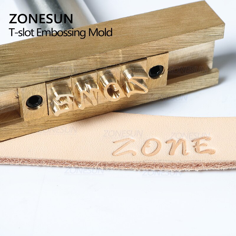 ZONESUN 5/7/10cm T-slot Alphabet Numbers Symbol Leather Stamping Cold Press Tool Brand Iron Custom Initial Mould Embossing Mold