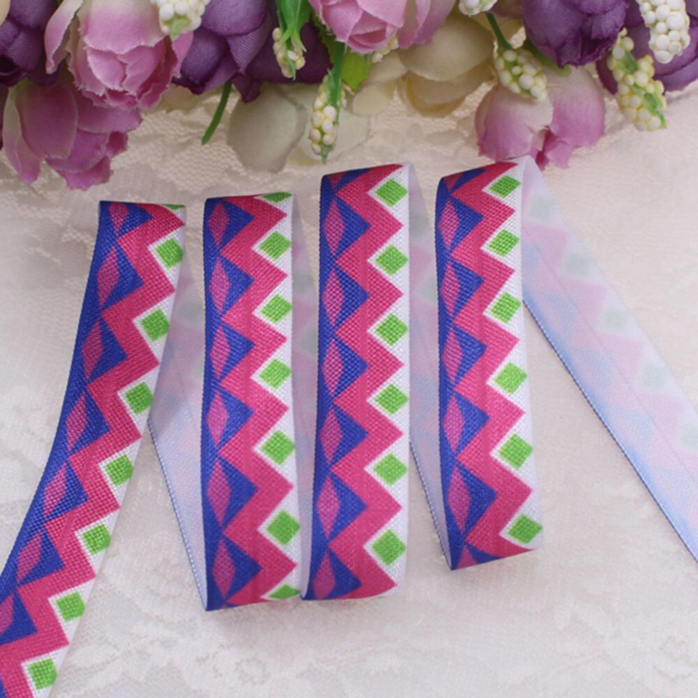 Printed fold over elastic 5/8'' 16MMHeat transfer, packing100Y/lot hotsale: Default Title