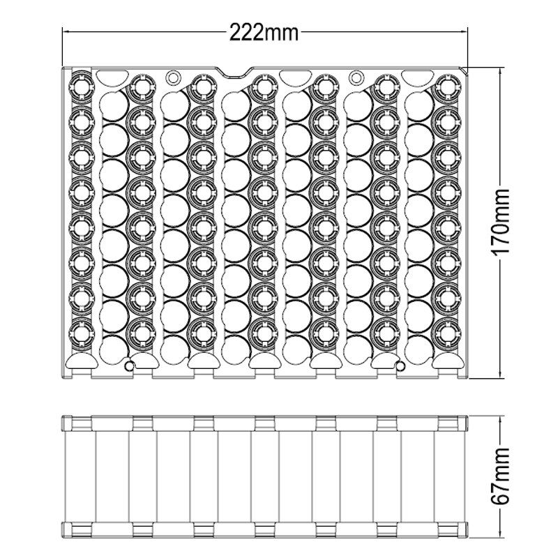 13S8P 48 v E-bike supporto della batteria Li-Ion + striscia di nichel 8P13S supporto della batteria e nichel 48 v 20Ah 13S8P 18650 supporto della batteria nichel