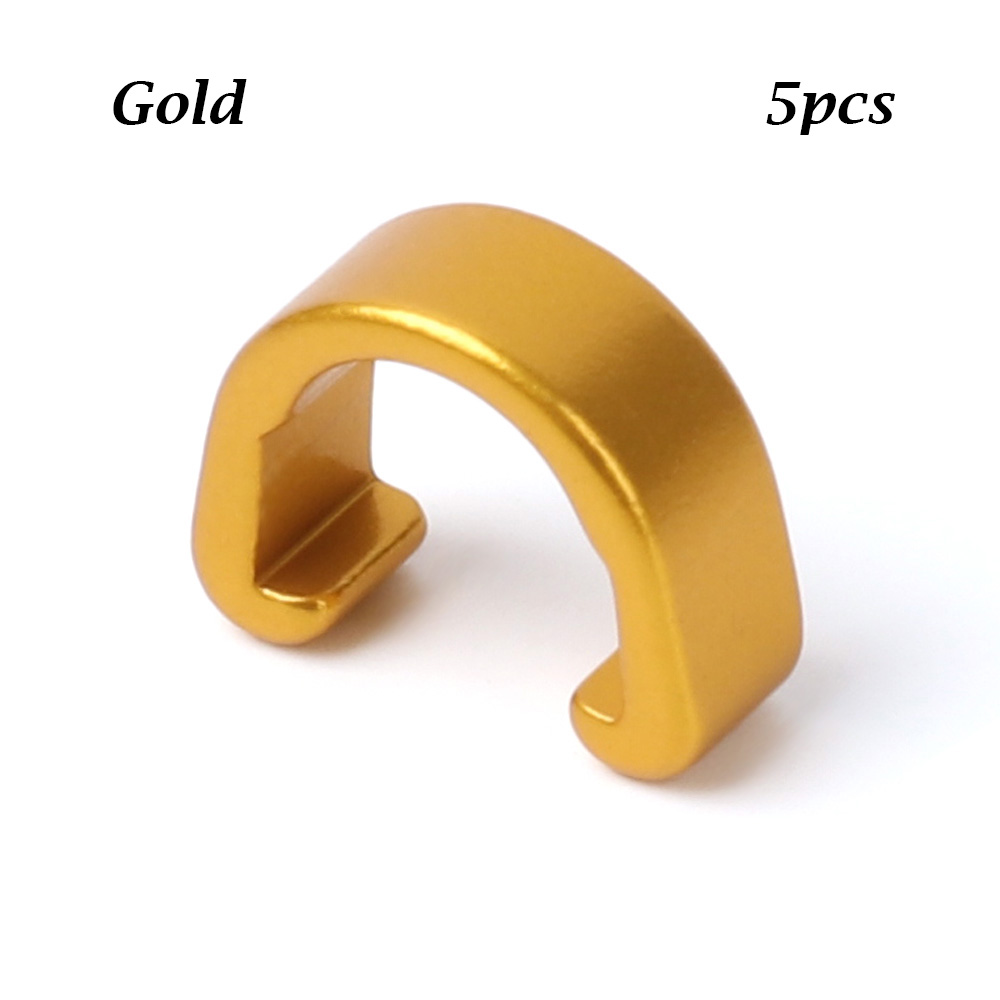 5Pcs Aluminum Alloy MTB Bike C Shape Clips Bicyle Housing Hose Brake Cable/Line Buckles Case Outdoor Cycling Clasps Parts: Gold