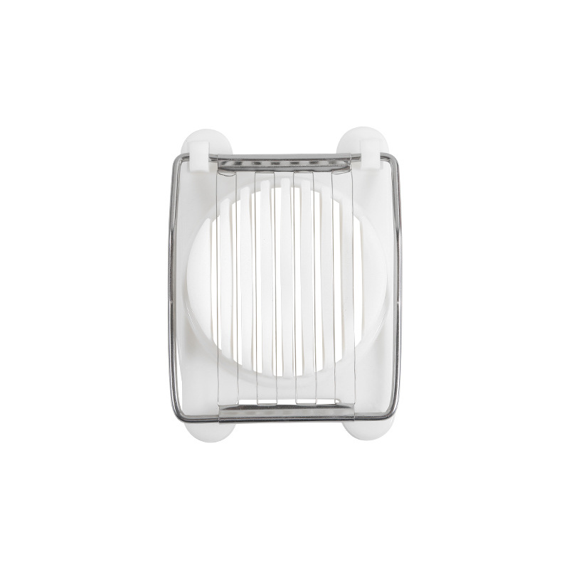 Plastic eiersnijder met één kop Ei gesneden mooie splitflap gesneden dennen ei-functie eiersnijder gereedschap eiersnijder: WIT