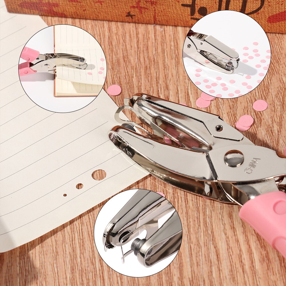 1PC Mini Heart Circle Shape Hole Punch Metal Single Hole Paper Cutter Binding Stationery Scrapbook Hand Tool Office Supplies