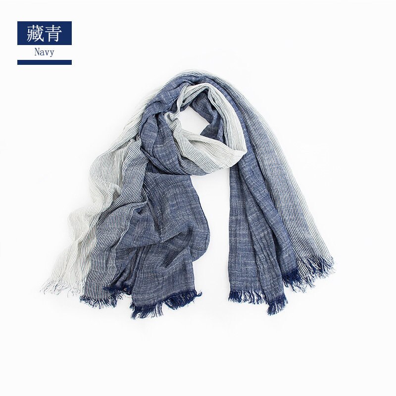 Unisex Men Women Ombre Shawl Spring Summer Cotton Blend Gradient Scarves Hijab Casual Male Scarves Crinkle Global Scarf YG367: YG36709
