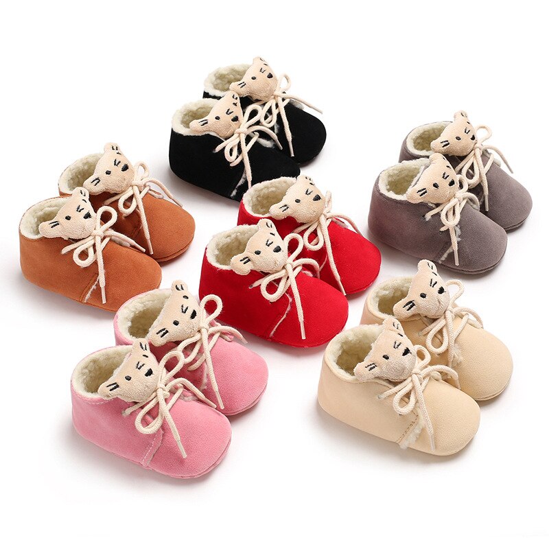 Schattige Kleine tijger Winter Sneeuw Baby laarzen Crib Bebe Jongens Meisjes Super Warm Houden Pu Baby Peuter schoenen kant -up booties