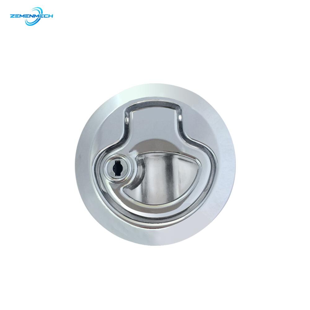 Zemenmech Zinc Alloy Chrome Finished Flush Latch Flush Pull Latches Slam Lift Handle Deck Boat Accessories Marine Hardware Kayak