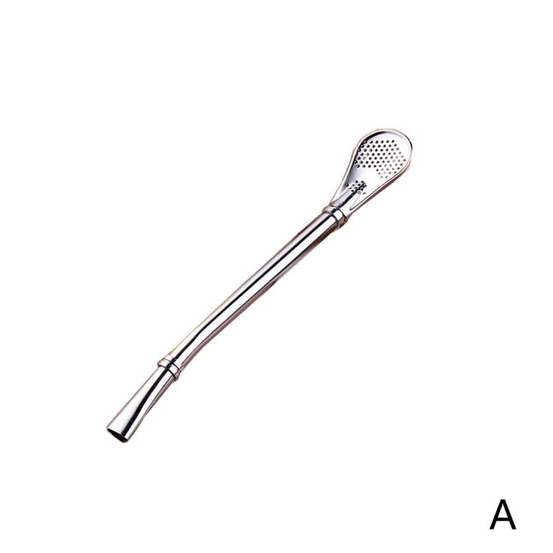 Stainless Steel Drinking Straw Filter Yerba Bombilla Reusable Ball Spoon Tools Mate Practiacl Tea Tea Gourd Washab N0J0: A