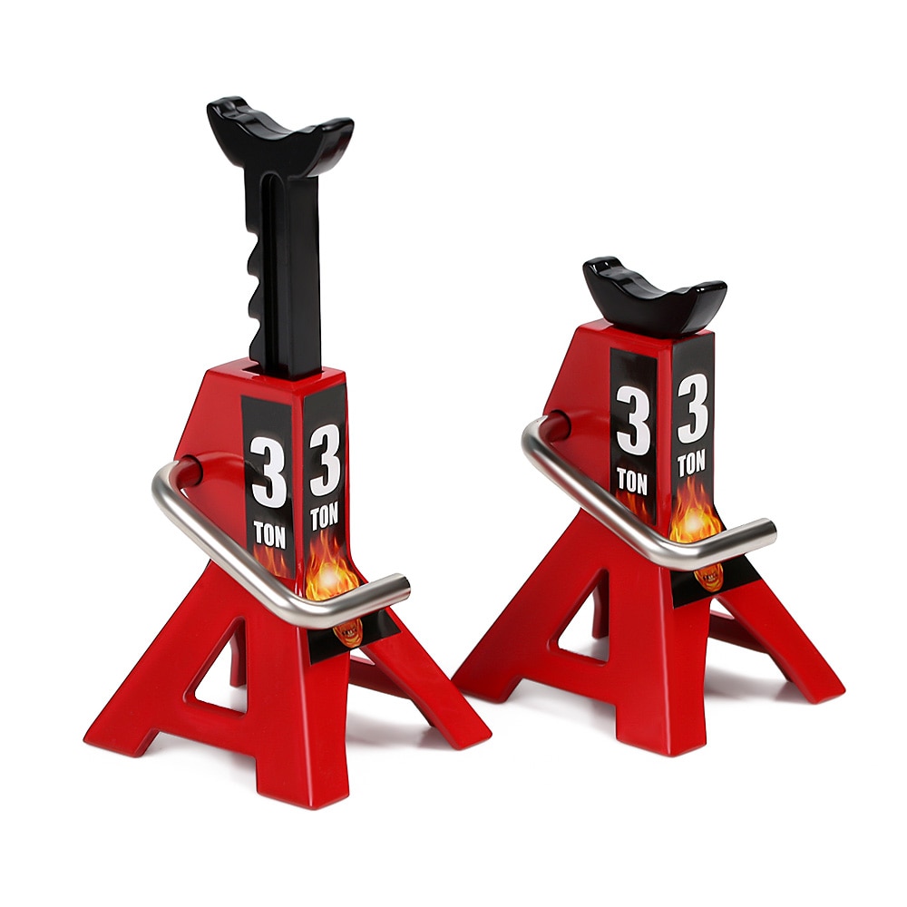 INJORA 2PCS Metal Height Adjustable 3T 6T Jack Repair Stand for 1/10 RC Crawler Car Traxxas TRX4 TRX6 Axial SCX10 90046: 3T Red