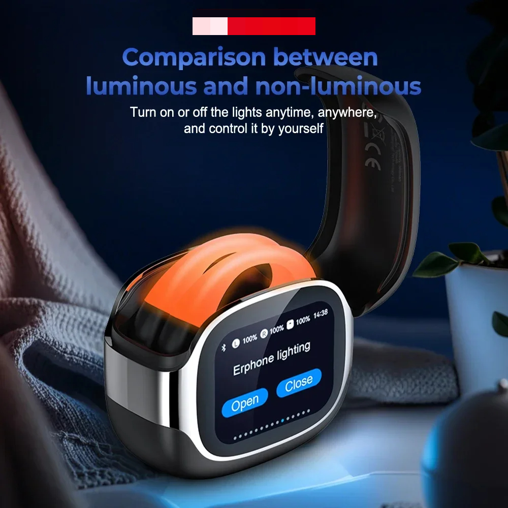 Erazer  xf32 bluetooth  v5.4 -kuulokkeet tekoälykääntäjä nappikuulokkeet tehokas basso korvanapit urheilu langattomat kuulokkeet koukut mikrofoni avoimet korvakuulokkeet
