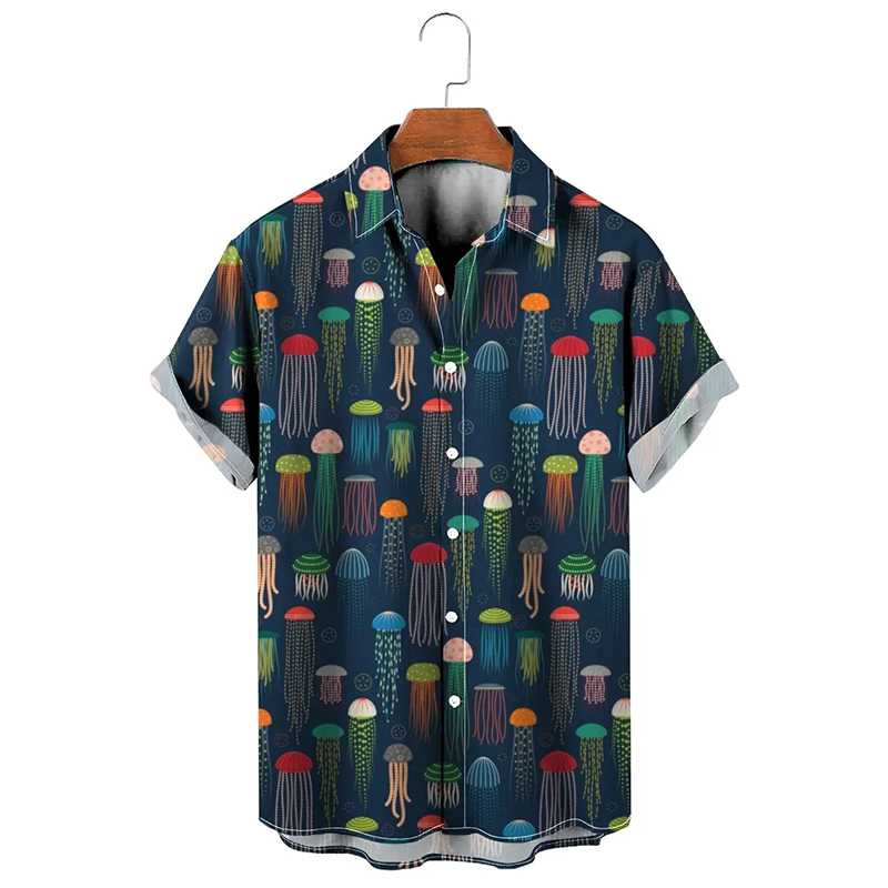 Sommer Straße Hüfte hüpfen Tyranno saurus Rex Pirnt Harajuku Männer Frauen Hemden Ebene aufbringen Kurzarm Bluse Hawaii Shirt: XL / Braun
